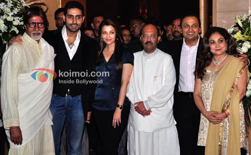 Amitabh Bachchan, Abhishek Bachchan, Aishwarya Rai Bachchan, Amar Singh, Anil Ambani, Tina Ambani