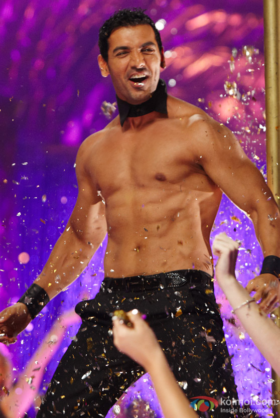 John Abraham does a striptease in Desi Boyz Movie