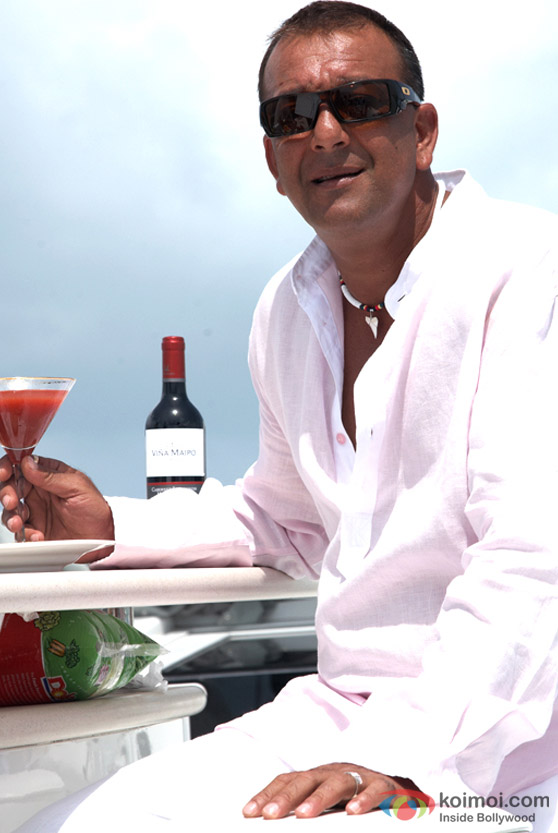 Sanjay Dutt with a drink in Blue Movie