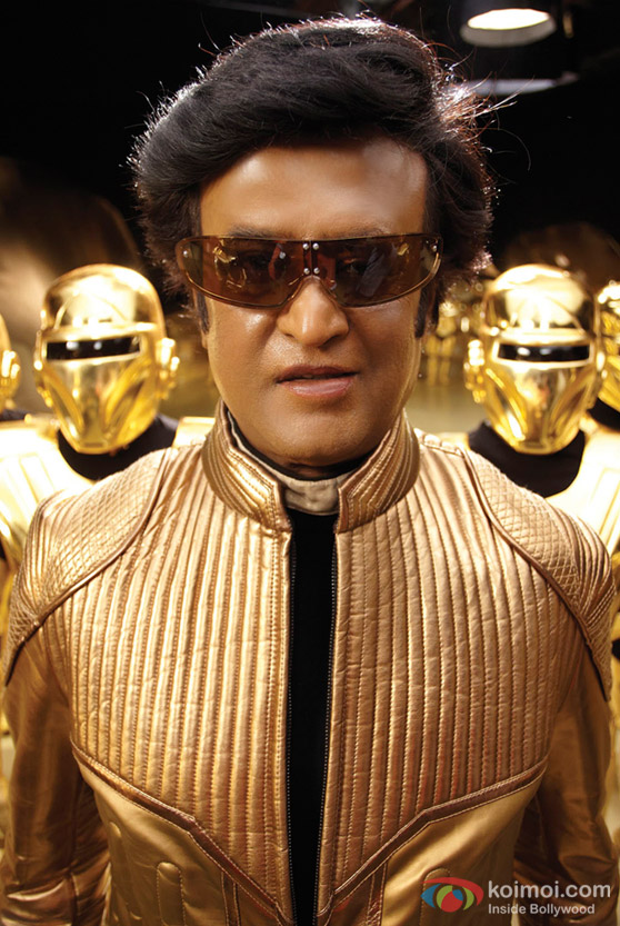 Rajnikanth with glares in Endhiran The Robot Movie