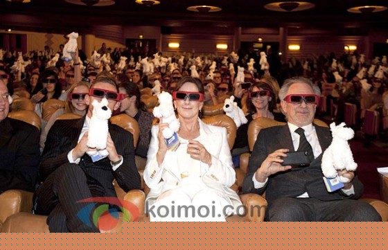 Jamie Bell, Steven Spielberg At The Adventures of Tintin  Premiere