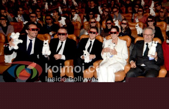 Jamie Bell, Steven Spielberg At The Adventures of Tintin  Premiere