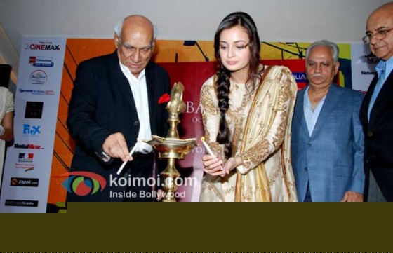 Yash Chopra, Dia Mirza, Ramesh Sippy, Amit Khanna At 13th Mumbai Film Festival
