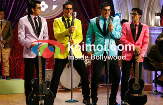 Ritesh Deshmukh, Akshay Kumar, John Abraham, Shreyas Talpade (Housefull 2 Movie Stills)