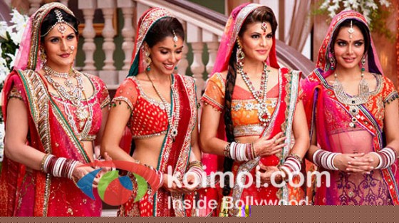 Zarine Khan, Asin Thottumkal, Jacqueline Fernandez, Shazahn Padamsee (Housefull 2 Movie Stills)