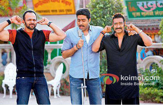 Rohit Shetty, Abhishek Bachchan, Ajay Devgan (Bol Bachchan Movie Stills)