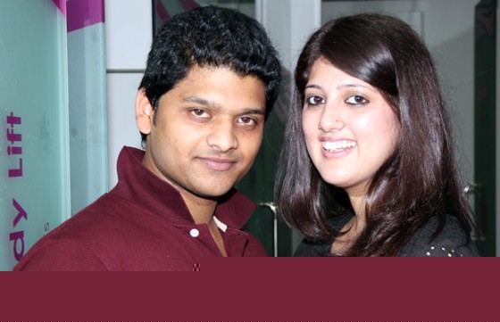 Anubhav  and Sneha Sandhu At A Clinic Launch