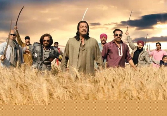 Mukul Dev, Sanjay Dutt and Vindu Dara Singh with their platoon in Son Of Sardar Movie Stills