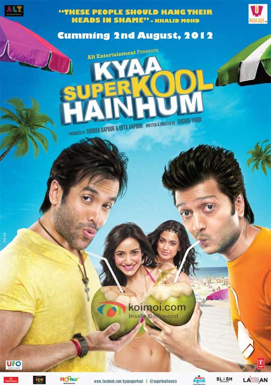 Tusshar Kapoor, Neha Sharma, Sarah Jane Dias, Ritesh Deshmukh (Kyaa Super Kool Hain Hum Movie Poster)