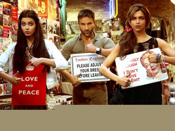 Diana Penty, Saif Ali Khan and Deepika Padukone in Daaru Desi song in Cocktail Movie Stills