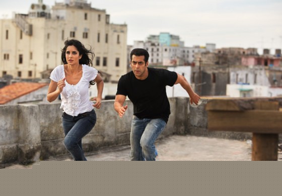 Katrina Kaif and Salman Khan in action in Ek Tha Tiger Movie Stills
