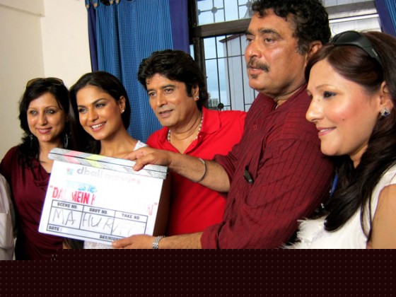 Veena Malik and Aanandbalraj at mahurat shot in Daal Mein Kuch Kaala Hai! Movie Working On Location Stills