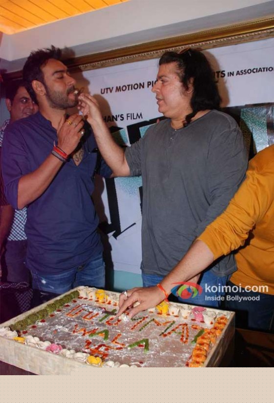 Ajay Devgn, Sajid Khan, Vashu Bhagnani at the song recording Himmatwala 