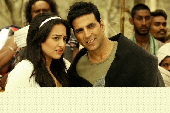 Sonakshi Sinha and Akshay Kumar on the set of Joker Movie Stills
