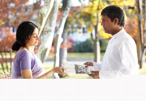 The simple and sweet Sridevi with a co-star in English Vinglish Movie Stills