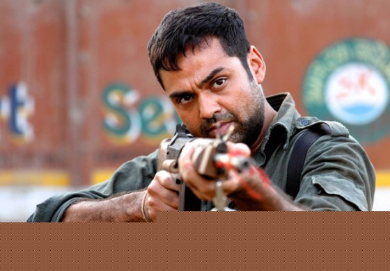Abhay Deol firing a gun in Chakravyuh Movie Stills