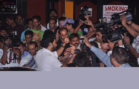 Abhishek Bachchan meets fans on Bol Bachchan Movie Screening