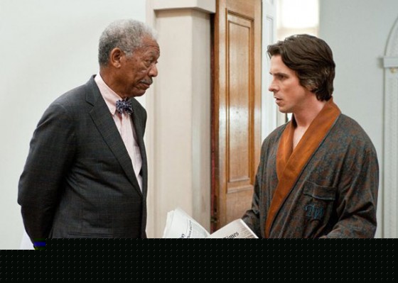 Morgan Freeman and Christian Bale In The Dark Knight Rises Movie Stills