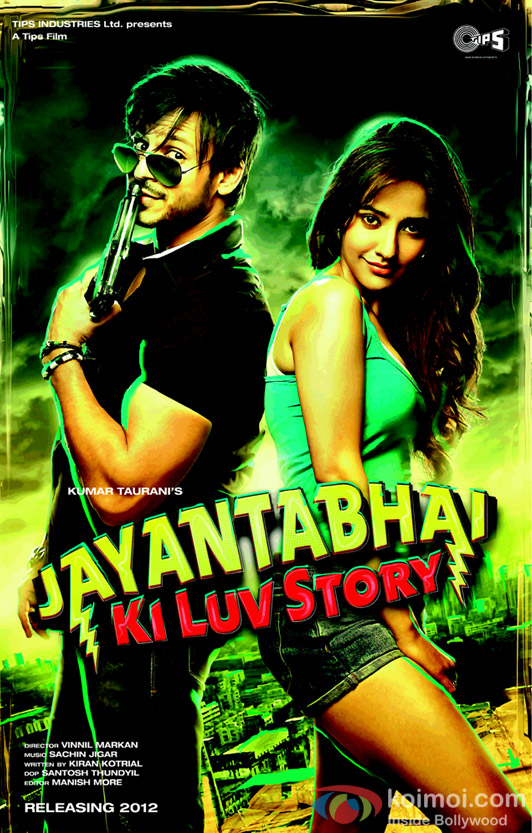 Neha Sharma and Vivek Oberoi in Jayanta Bhai Ki Luv Story Movie Poster