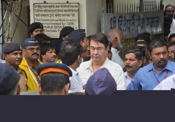 Randhir Kapoor at Rajesh  Khanna's Cremation at Vile Parle Mumbai