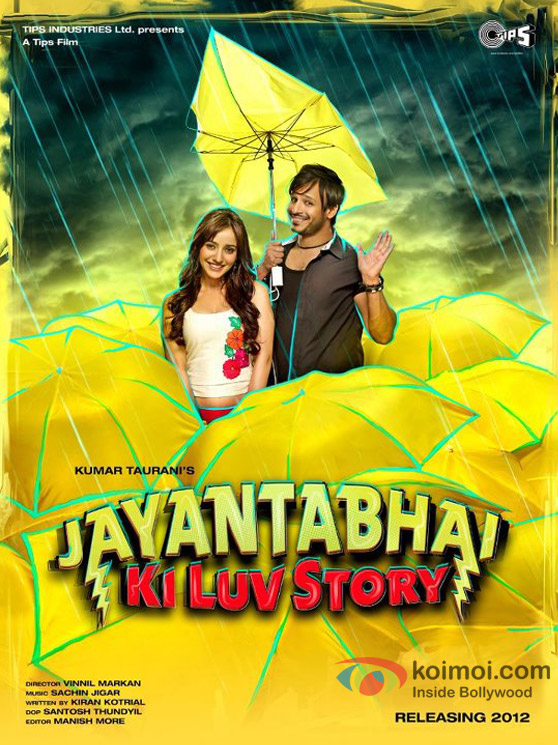 Vivek Oberoi and Neha Sharma in Jayanta Bhai Ki Luv Story Movie Poster