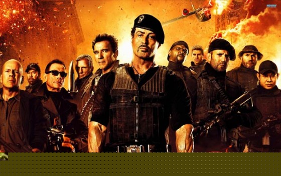 Chuck Norris Jean-Claude Van-Damme, Dolph Lundgren, Arnold Schwarzenegger, Sylvester Stallon, Jason Statham (The Expendables 2 Movie Stills)