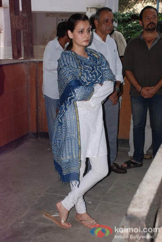 Dia Mirza At Ashok Mehta's Funera