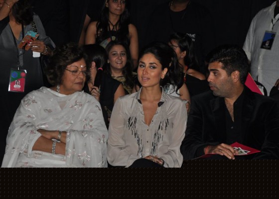 Hiroo Johar, Kareena Kapoor, Karan Johar At Lakme Fashion Week 2012