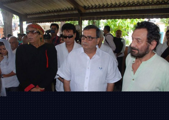 Ranjeet, Subhash Ghai, Shekhar Kapur At Ashok Mehta's Funera