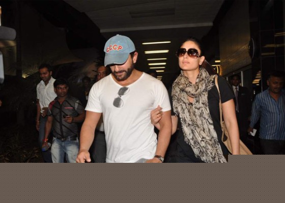 Saif Ali Khan And Kareena Kapoor Return From Paris