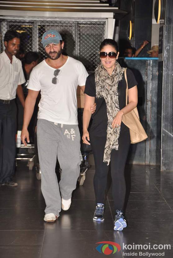 Saif Ali Khan And Kareena Kapoor Return From Paris