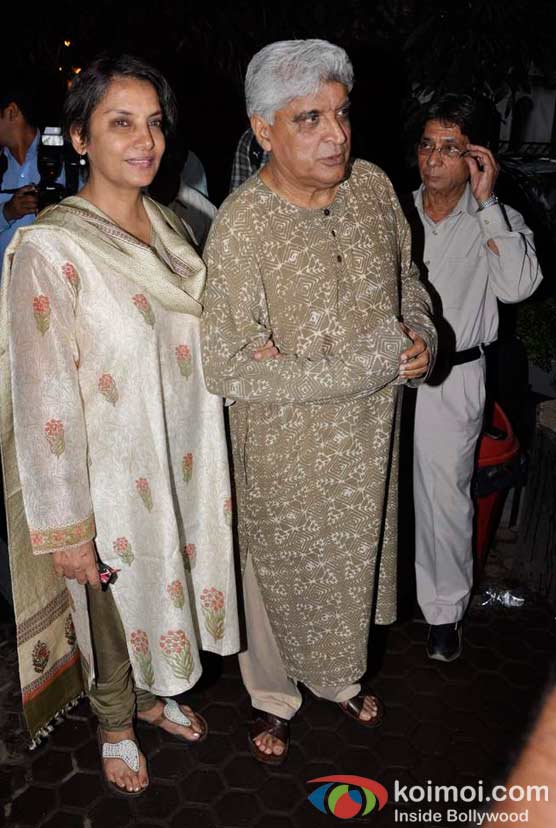 Shabana Azmi, Javed Akhtar At A. K. Hangal (Avtar Kishan Hangal) Prayer Meet
