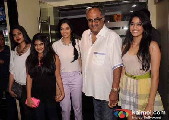 Sridevi, Boney Kapoor, Jhanvi Kapoor At English Vinglish Movie Trailer Launch