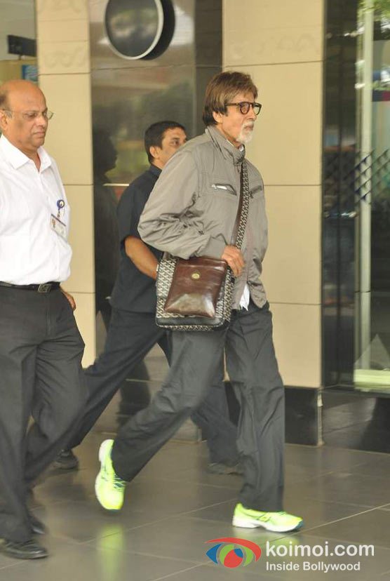 Amitabh Bachchan Snapped Green Florescent Sports Shoes