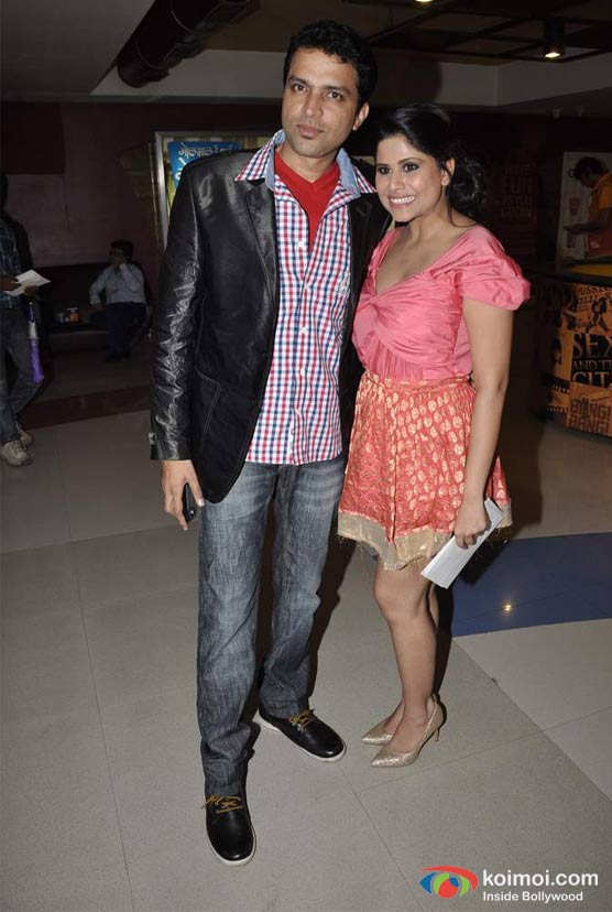 Ankush Choudhary , Sai Tamhankar Attends The Premier Of No Entry Pudhe Dhoka Aahe At Fun Cinemas