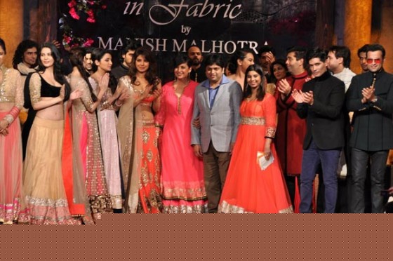 Dia Mirza, Parineeti Chopra, Priyanka Chopra, Shabana Azmi, Arjun Kapoor, Rohit Shetty, Karan Johar, Manish Malhotra, Rohit Roy At 'Mijwan-Sonnets in Fabric' fashion show
