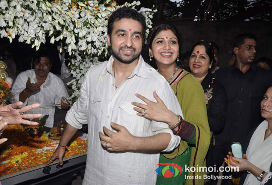 Raj Kundra At Shilpa Shetty's Ganpati Visarjan