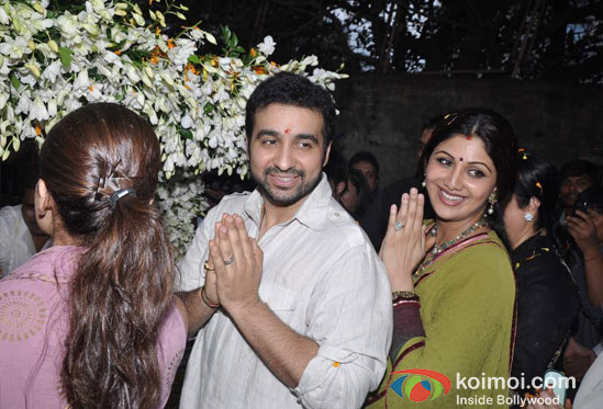 Raj Kundra At Shilpa Shetty's Ganpati Visarjan