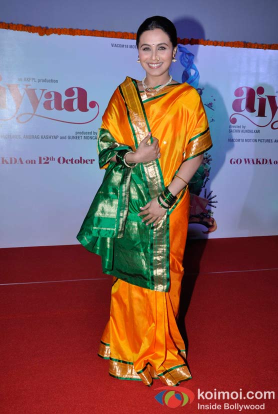 Rani Mukerji Attends The First Look Launch of Aiyyaa at Cinemax, Mumbai.