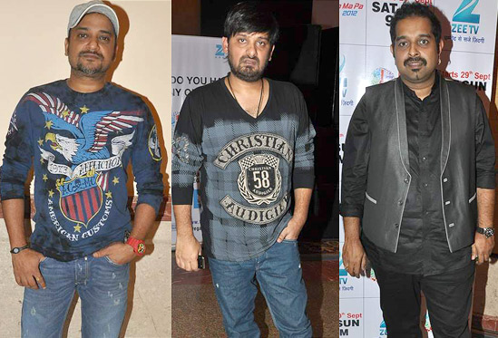 Sajid-Wajid And Shankar Mahadevan At Zee Sa Re Ga Ma Pa 2012 Launch