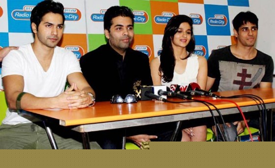 Varun Dhawan, Karan Johar, Alia Bhatt and Sidharth Malhotra Student Of The Year Movie Music Launch At Radio City 91.1 FM