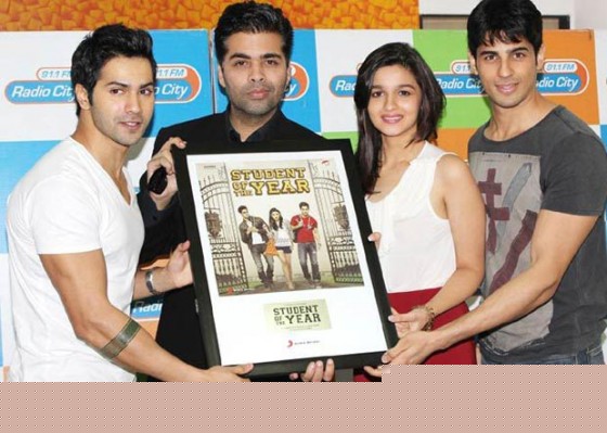 Varun Dhawan, Karan Johar, Alia Bhatt and Sidharth Malhotra Student Of The Year Movie Music Launch At Radio City 91.1 FM