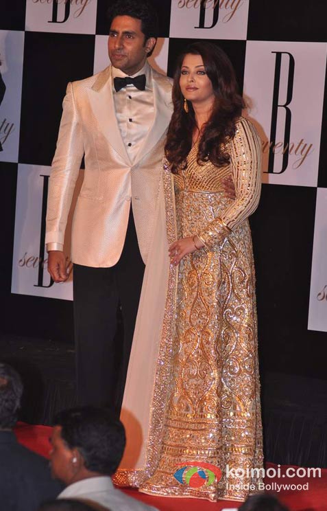 Abhishek Bachchan And Aishwarya Rai Bachchan At Amitabh Bachchan's 70th Birthday Bash