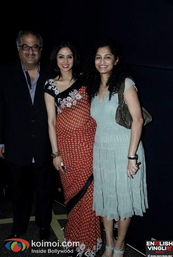 Boney Kapoor, Sridevi And Gauri Shinde At English Vinglish Movie Screening In Delhi  Pic 1