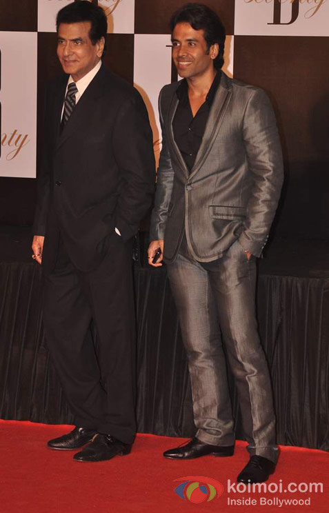 Jeetendra Kapoor And Tusshar Kapoor At Amitabh Bachchan's  70th Birthday Bash