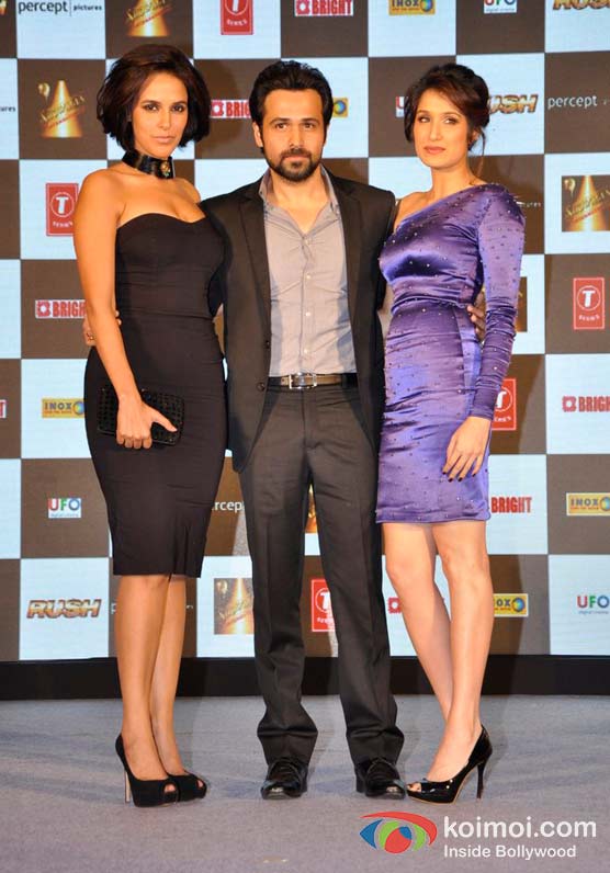 Neha Dhupia, Emraan Hashmi And Sagarika Ghatge At Rush Movie Music Launch Pic 2