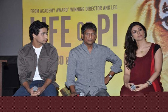 Suraj Sharma, Adil Hussain And Tabu At Ang Lee's Life Of Pi Movie Press Meet