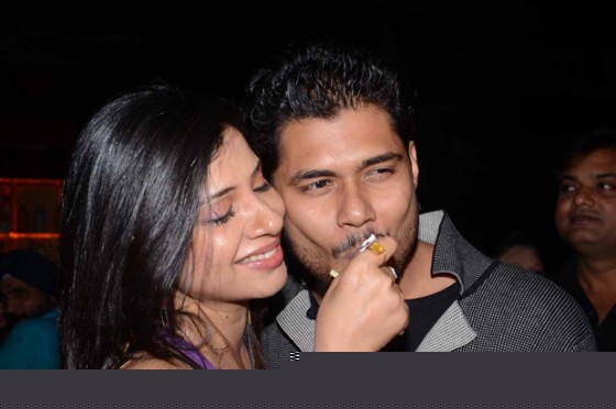 Bollywood actress Sambhavna Seth with Avinash Dwivedi at her birthday party celebration in Mumbai 1