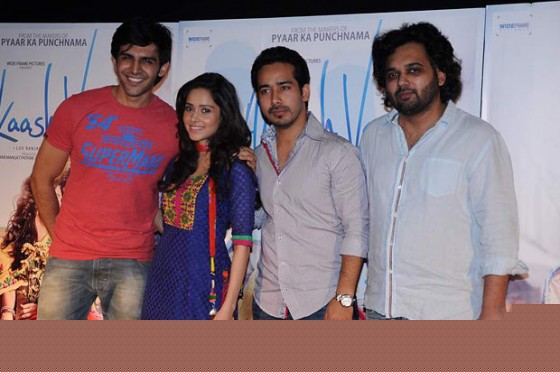 Kartik Tiwari, Nushrat Bharucha, Abhishek Pathak And Luv Ranjan At 'Akaash Vani' Movie Trailer Launch Pic 1