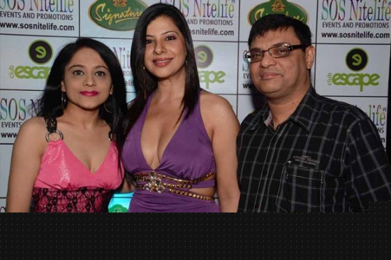 Pretti Jaiin, Sambhavna Seth and Chand Seth at her birthday party celebration in Mumbai